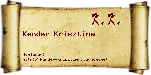 Kender Krisztina névjegykártya