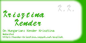 krisztina kender business card